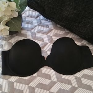 VICTORIA'S SECRET Black Strapless Bra Size 36DD